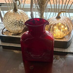 Blenko Crimson Glass Vase new